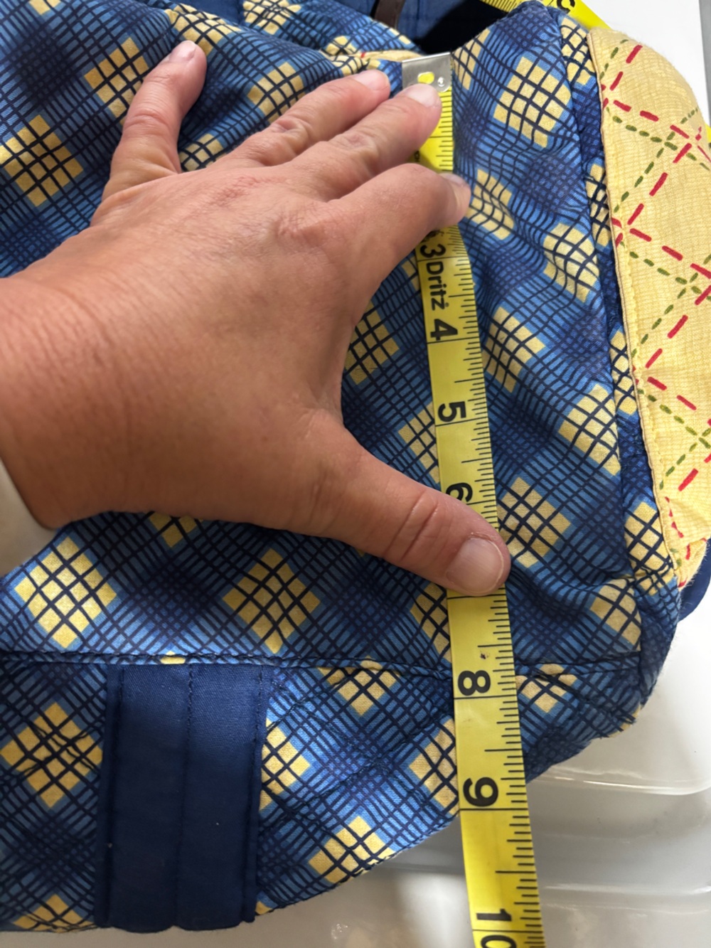 Blue and Yellow Geometric Travel Duffel Bag - Picture 9 of 10
